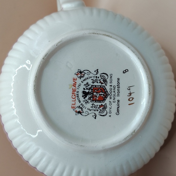 Vintage Wood & Sons Teapot Ellgreave Genuine Ironstone Made in England Pink/Gold - Picture 6 of 7